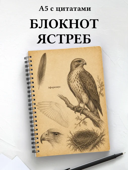 Блокнот Ястреб с мотивирующими цитатами
