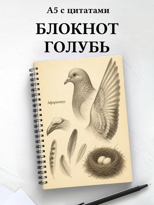 Блокнот Голубь с мотивирующими цитатами