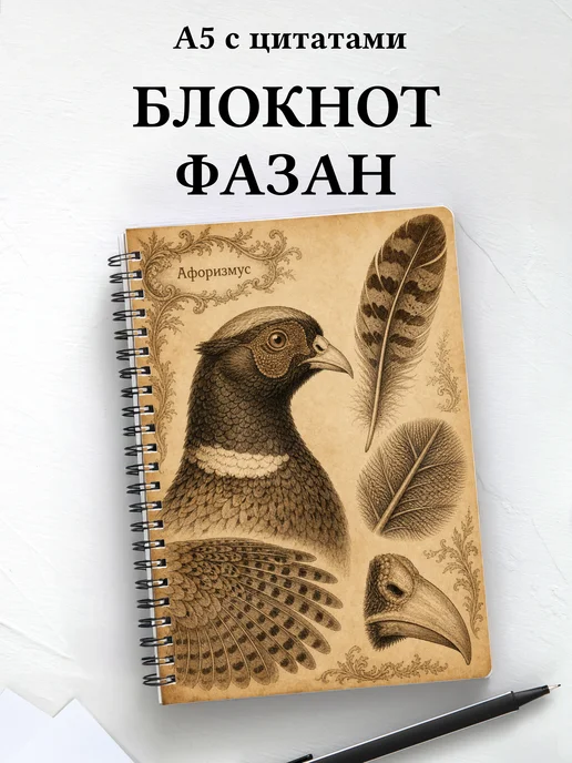 Блокнот Фазан с мотивирующими цитатами