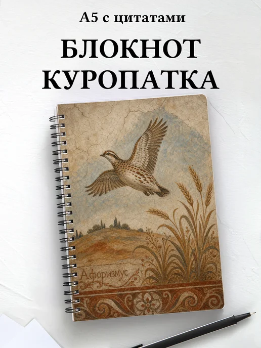 Блокнот Куропатка с мотивирующими цитатами