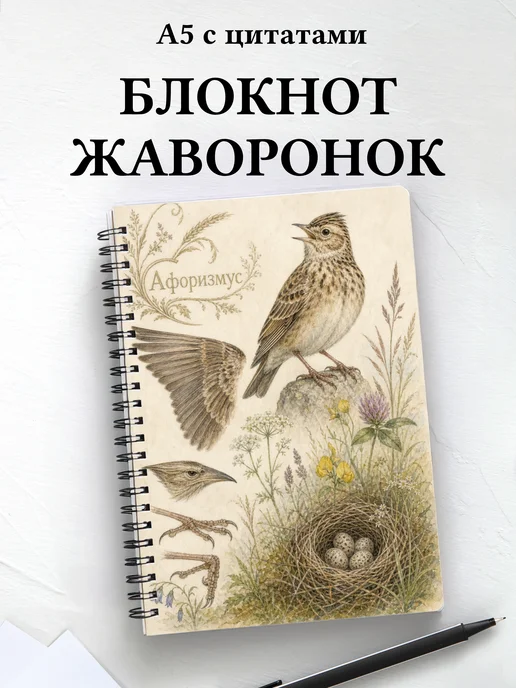 Блокнот Жаворонок с мотивирующими цитатами