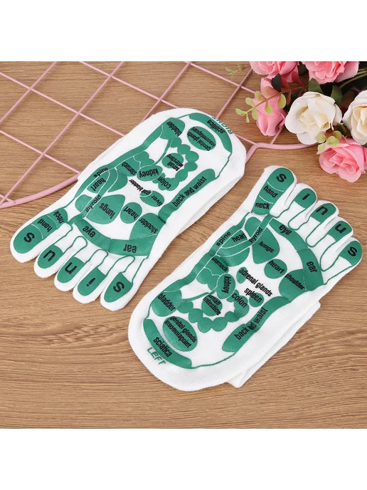 Многоразовые носки Five Fingers для точечного массажа, белый, фото 2