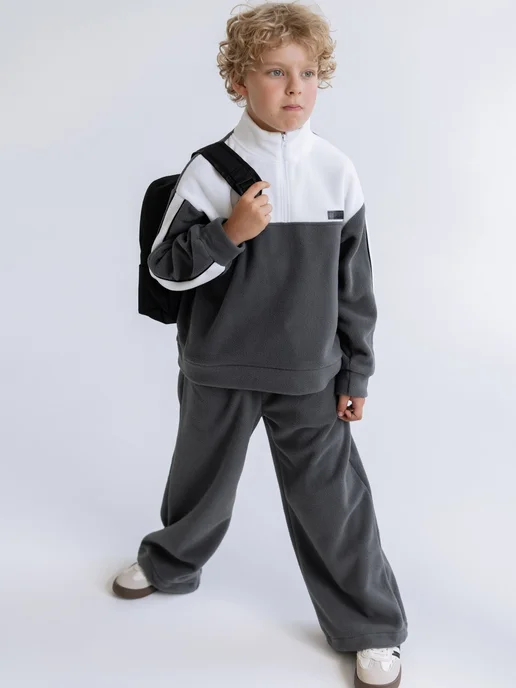BS-KIDS Флисовый костюм детмкий, серый, фото 6