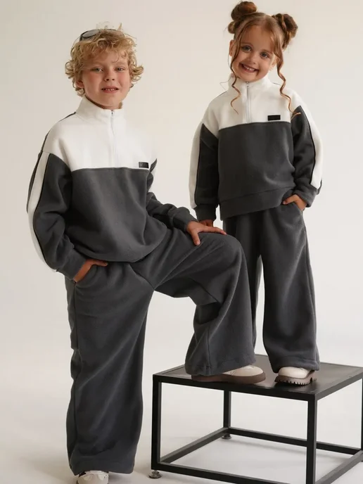 BS-KIDS Флисовый костюм детмкий, серый, фото 8