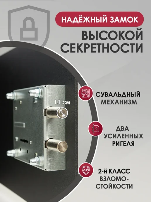 Сейф для денег и документов мебельный, черный, фото 4