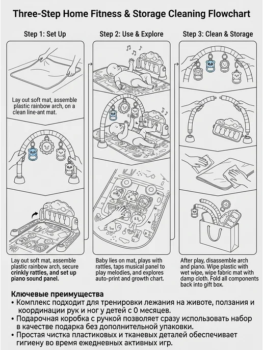 CHICCO Музыкальный коврик Автобус с пианино для младенца, вариант, фото 3