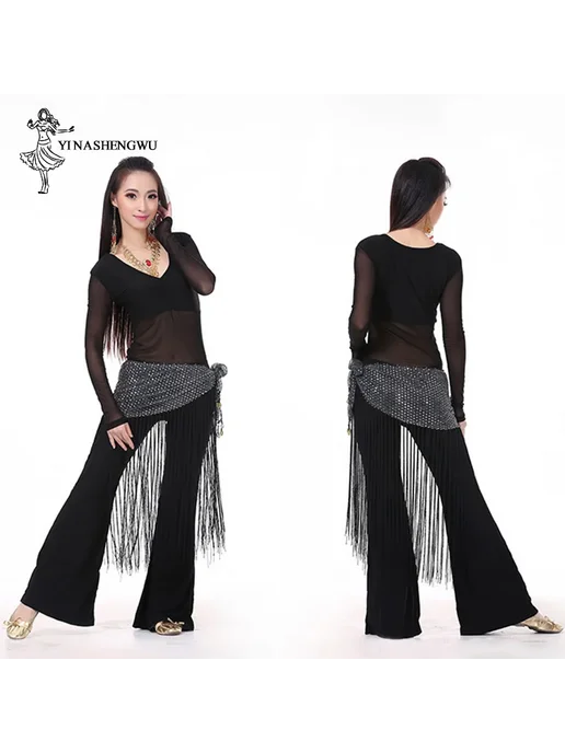 YI NA SHENG WU Костюм для танца живота, черный, фото 3