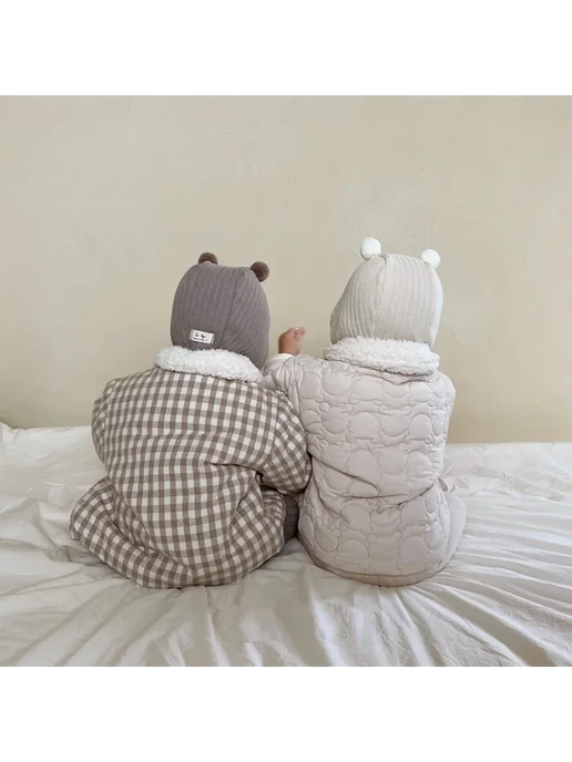 Нет бренда Пуховый кардиган для новорожденных от 0 до 3 лет, белый, фото 3
