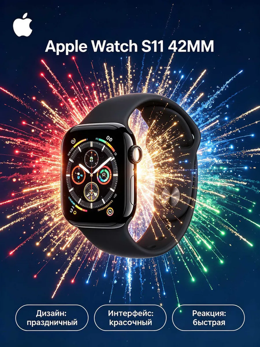 Apple Часы мужские Watch S11 42MM с GPS и пульсометром