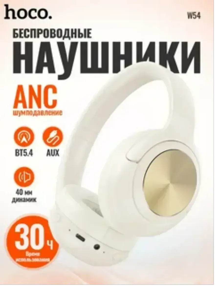 Наушники беспроводные большие накладные HOCO W54 ANC — фото 1