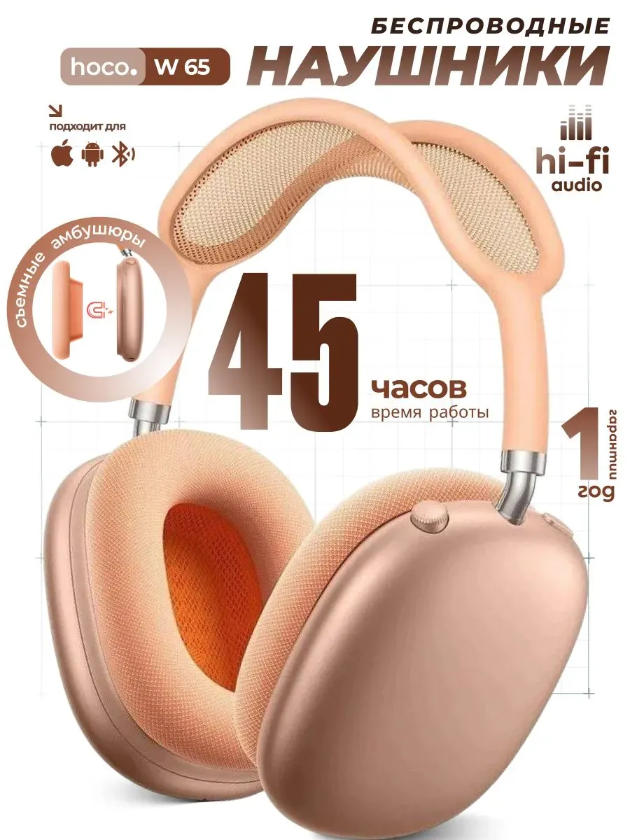 Наушники беспроводные большие накладные HOCO W65 — фото 1