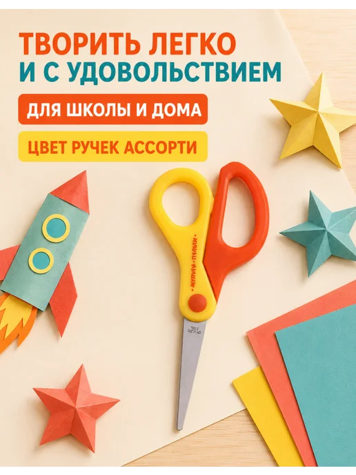Мульти-пульти Ножницы канцелярские для школы с закругленными концами, серый, фото 6