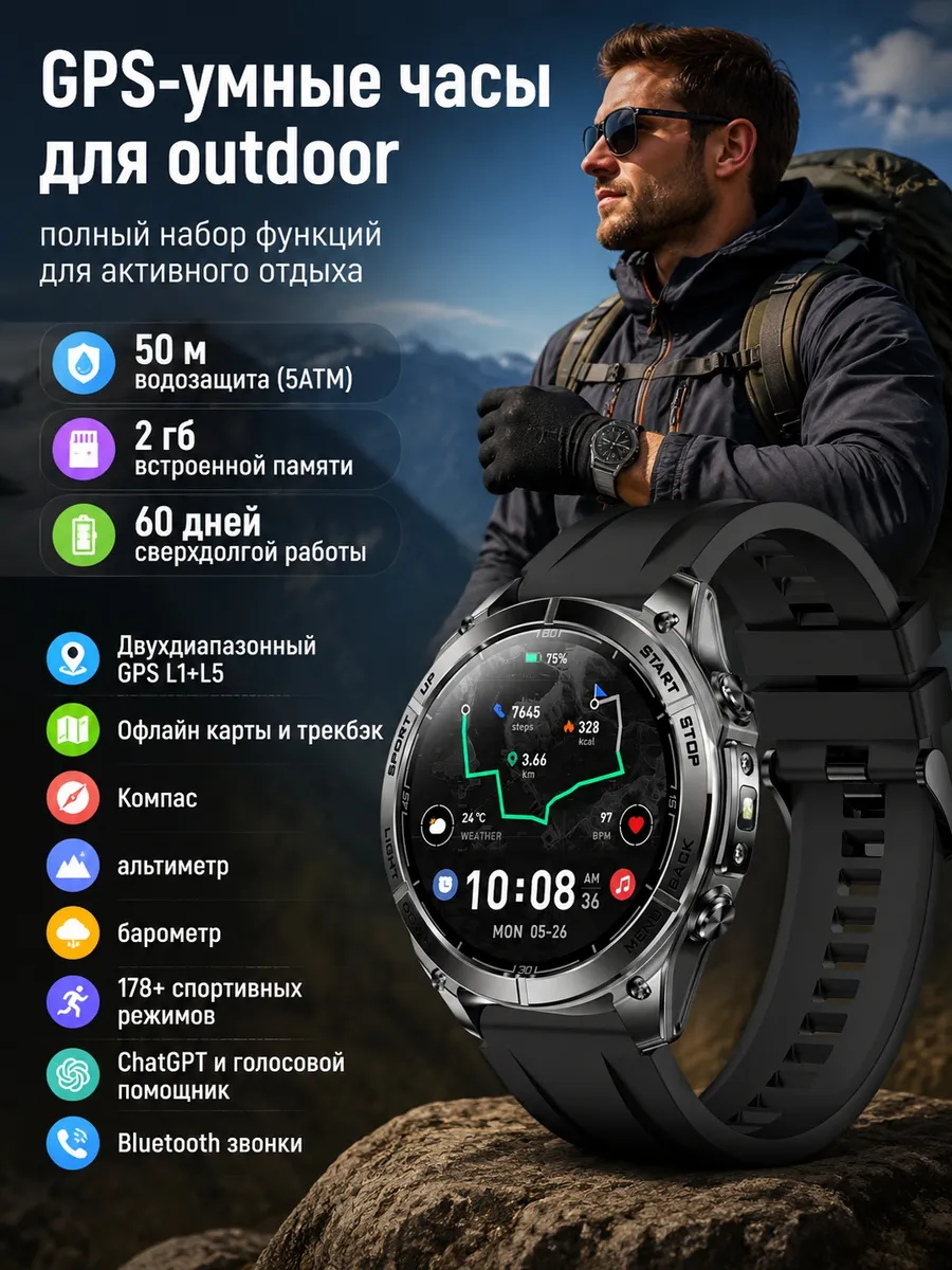 Samsung GPS умные часы с двухдиапазонной системой и 5ATM и 550 мАч
