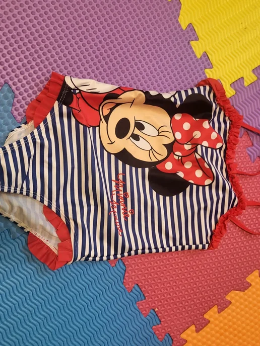 h&M kids Купальник для девочки Minnie Mouse, синий, фото 2