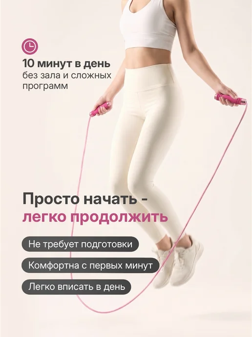 PENKA Скакалка спортивная скоростная, розовый, фото 4