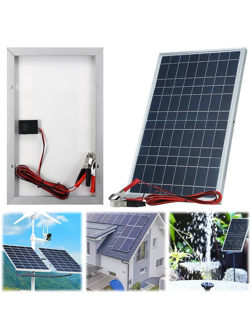 Портативный солнечный комплект 10W 12V, USB, 50A контроллер, 10 Вт, фото 3