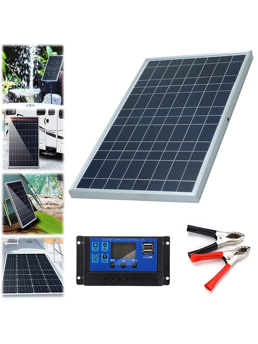 Портативный солнечный комплект 10W 12V, USB, 50A контроллер, 10 Вт, фото 4
