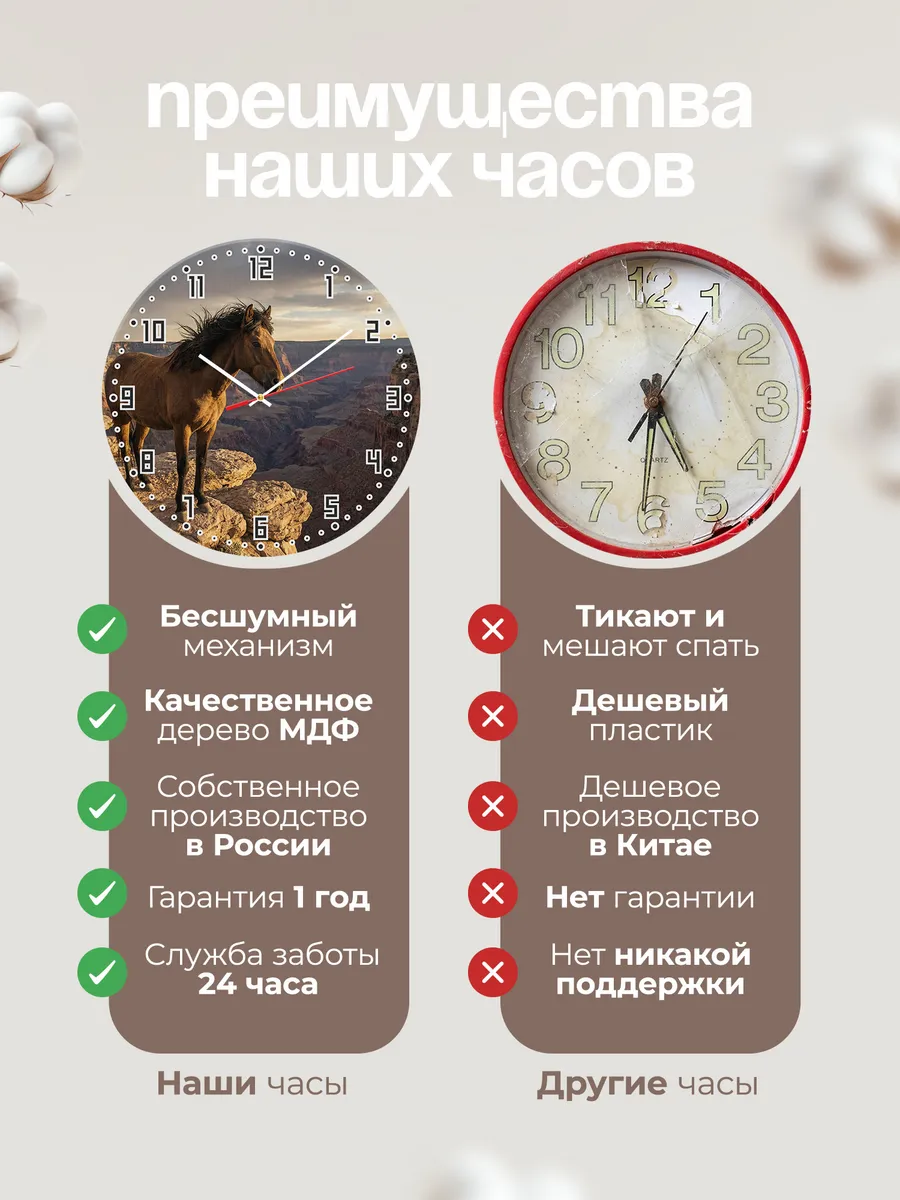 Часы настенные "Мустанг в каньоне" — фото 2