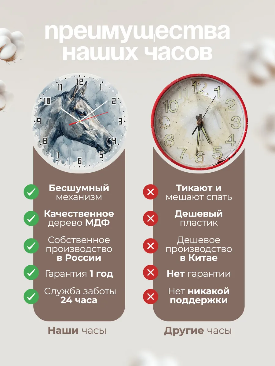 Часы настенные "Голубой акварельный портрет" — фото 2