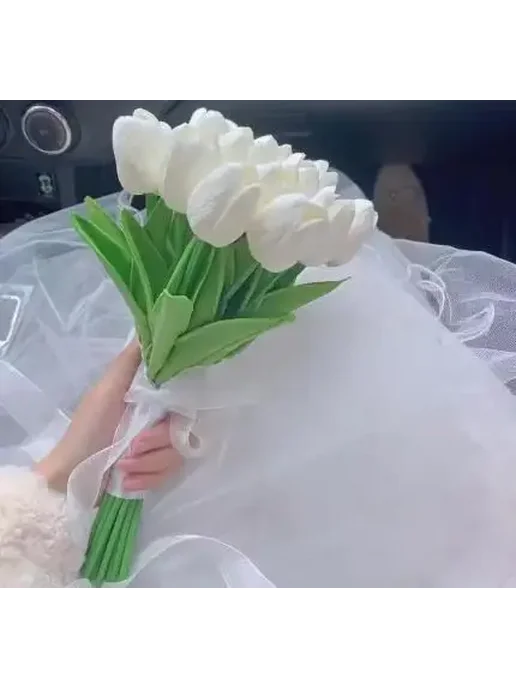 perfectlifeoh Букет невесты из акрила, белый, Color D, белый