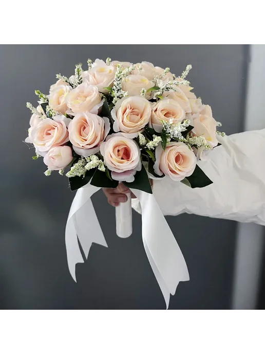 perfectlifeoh Свадебный букет из роз, белый, Bride Bouquet, белый