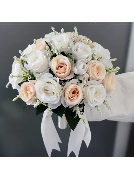 perfectlifeoh Свадебный букет из роз, белый, Bride Bouquet, белый, фото 3