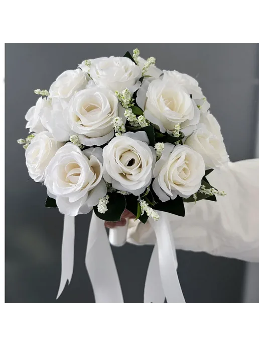 perfectlifeoh Свадебный букет из роз, белый, Bride Bouquet, белый, фото 4
