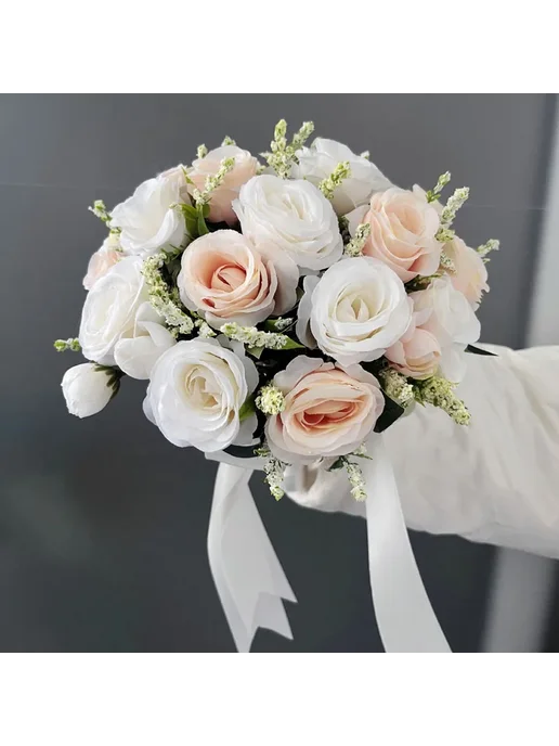 perfectlifeoh Свадебный букет из роз, белый, Bride Bouquet, белый, фото 6