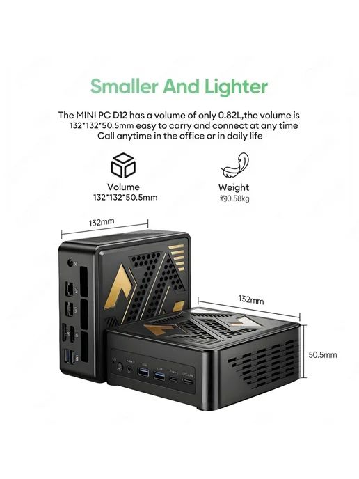 Нет бренда Topton OcuLink Mini PC Ryzen AI 9 HX 370 No Ram No SSD No OS, вариант, фото 3