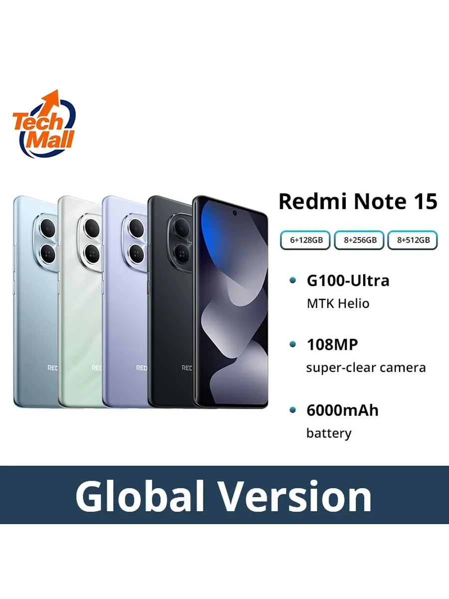 Смартфон Redmi Note 15 4G, 6 128ГБ, global Xiaomi 1276604273 купить в интернет‑магазине Wildberries