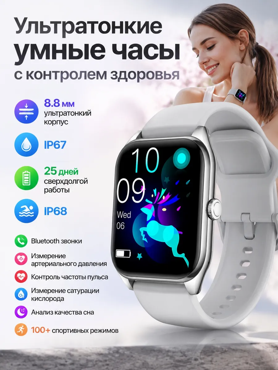 Samsung Умные часы с 1.955 экраном и мониторингом сатурации и сна
