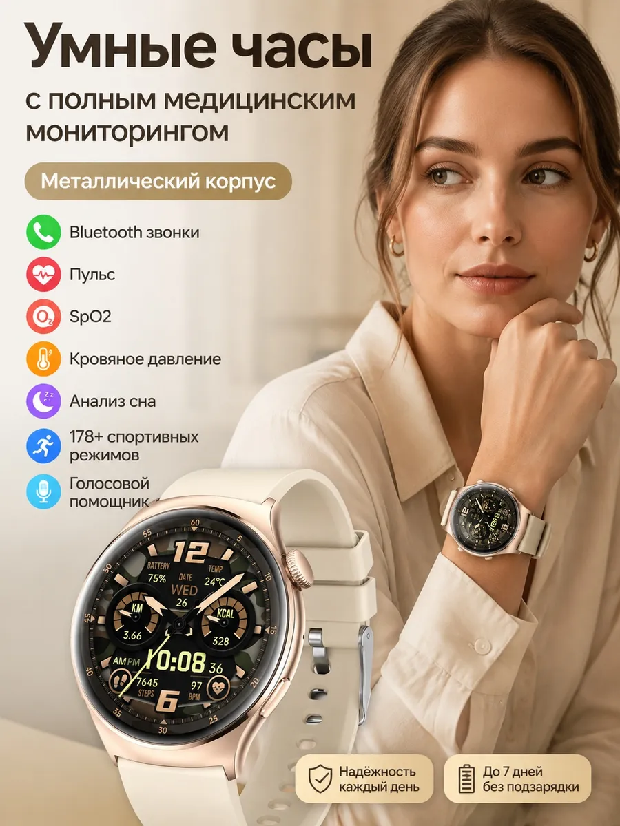 Samsung Умные часы с контролем пульса и сатурации и стресса и сна