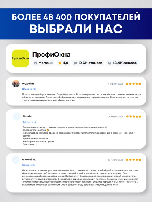 ПрофиОкна Уплотнитель KBE 228 для пластиковых окон, Серый, 5 метров, серый, фото 7
