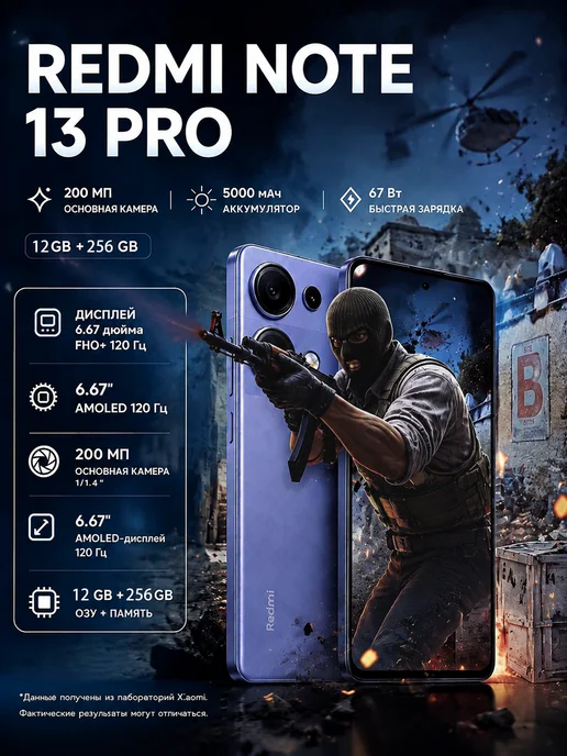 Смартфон Xiaomi Redmi Note 13 Pro 12/256 ГБ, фиолетовый