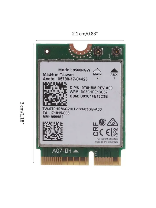 WiFi карта Dell 9560NGW 5G 2.4 5GHz BT5.0, 5 г, фото 3