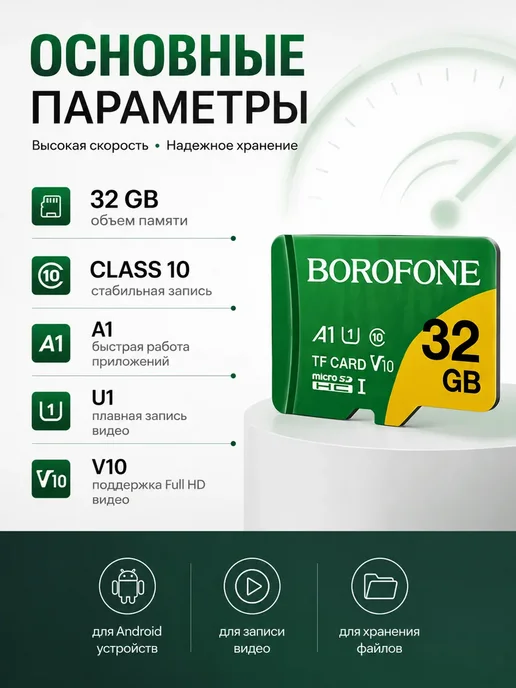 KAMstore1 Карта памяти microSD 32GB Class 10 A1 U1 для телефона, 32 ГБ, фото 4