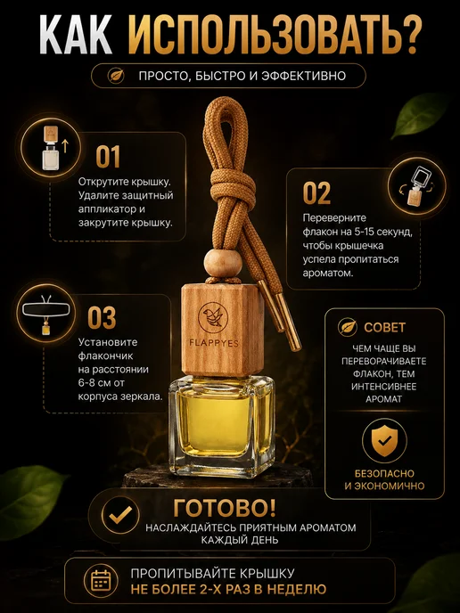 FLAPPYES Ароматизатор в Машину - Автопарфюм Bitter Peach персик, вариант, фото 8