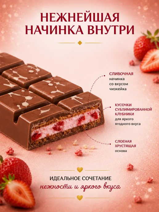 Tori.taste Шоколад молочный с клубникой BeeMax, вариант, фото 2
