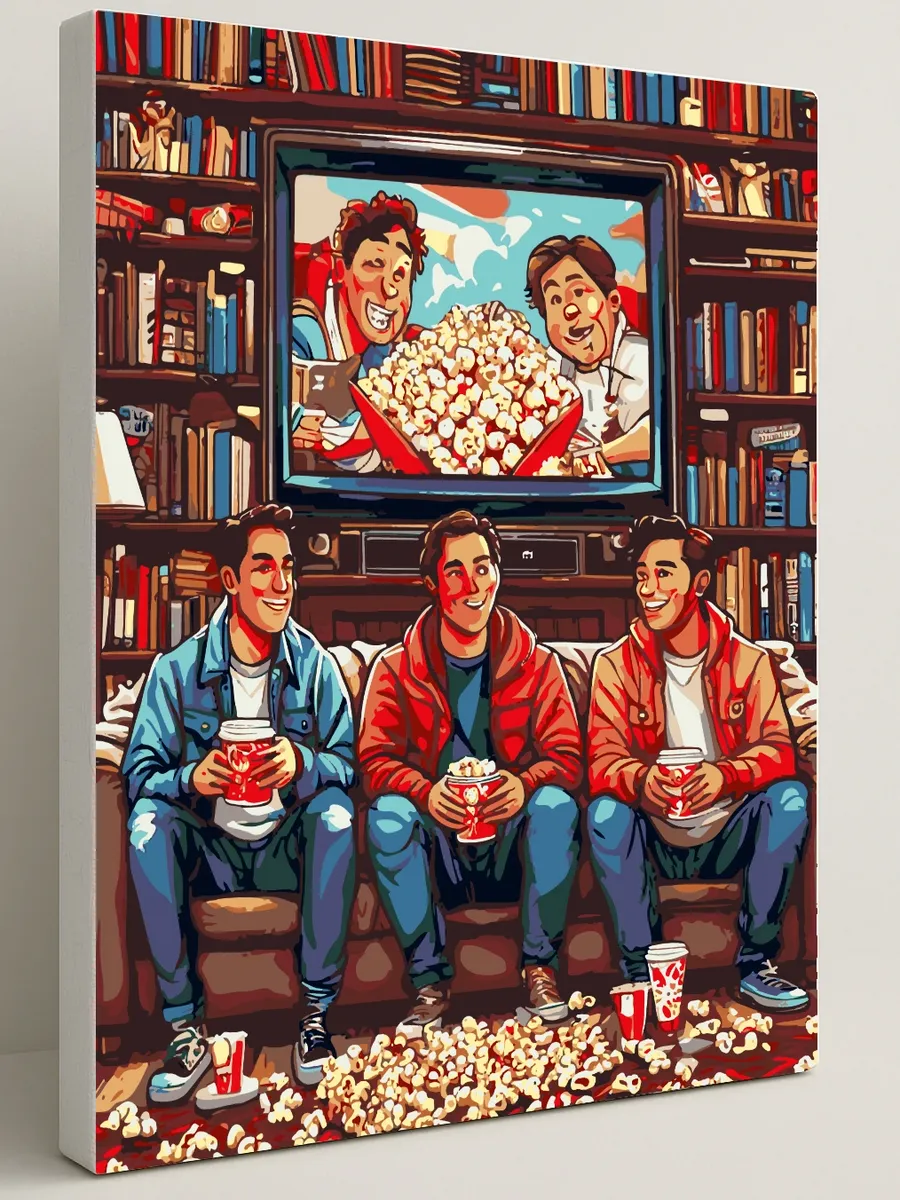 Картина по номерам - Вечер у фанатов сериала — 40×50 см