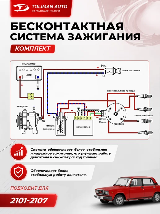 Бесконтактная система зажигания для 2101-2107, вариант, фото 2