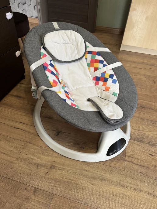 Baby Swing Электрокачели для новорожденных, детский электро шезлонг, серый