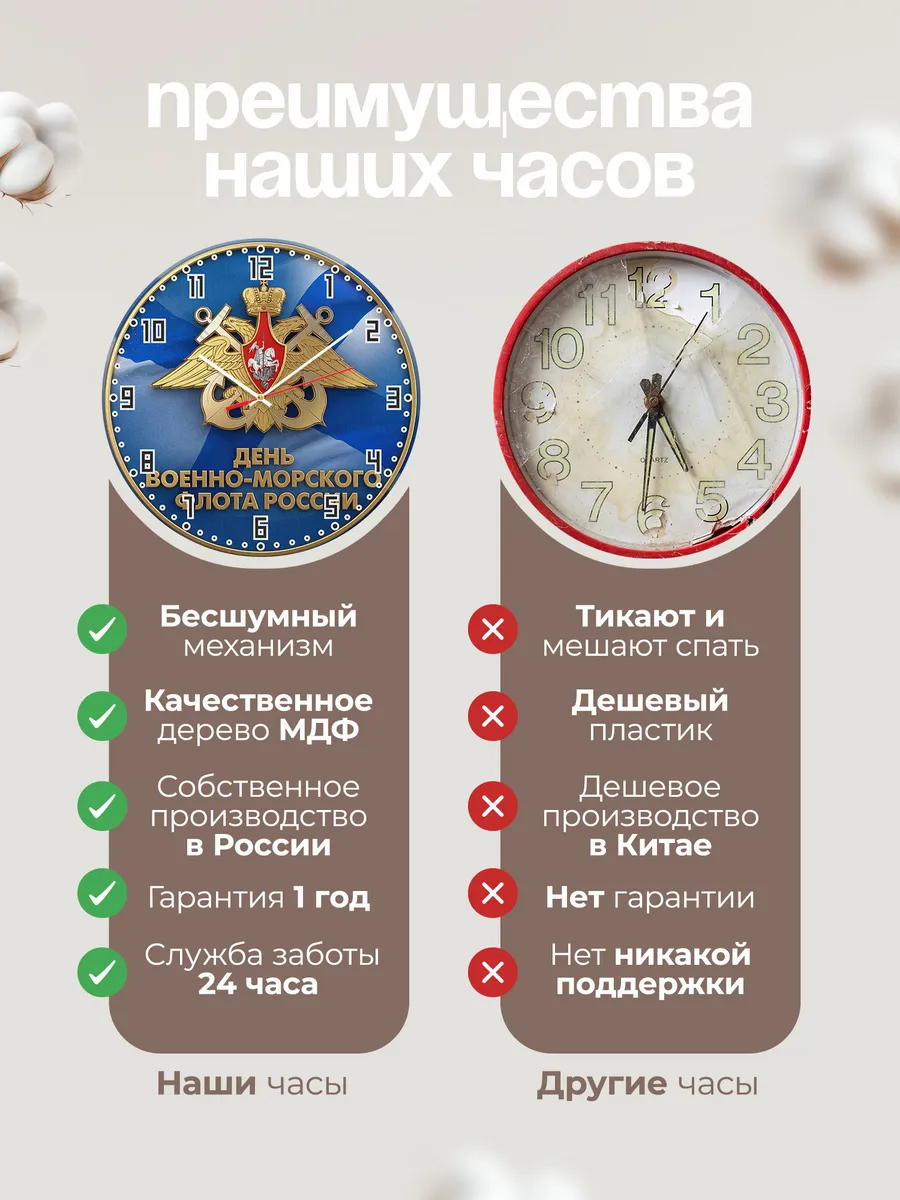 Часы настенные "День ВМФ России" — фото 2