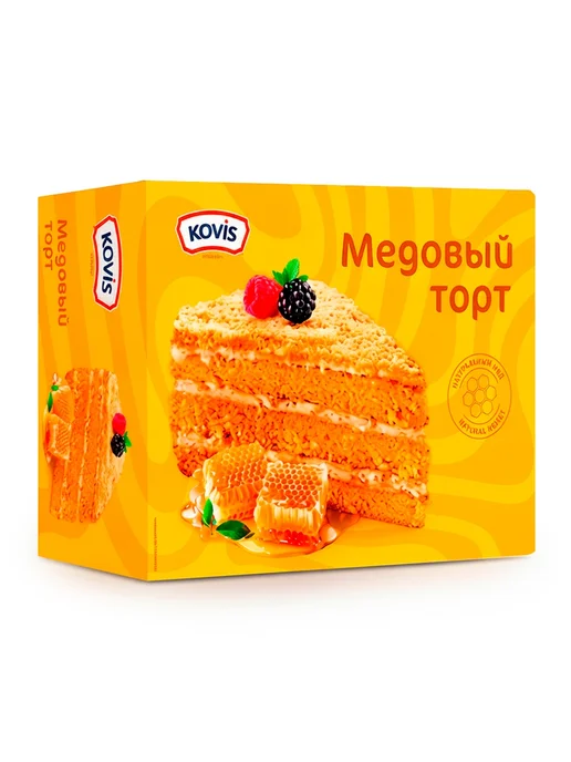 KOVIS Торт медовый бисквитный, 1 шт по 240 гр, 1 шт, 240 г, фото 7