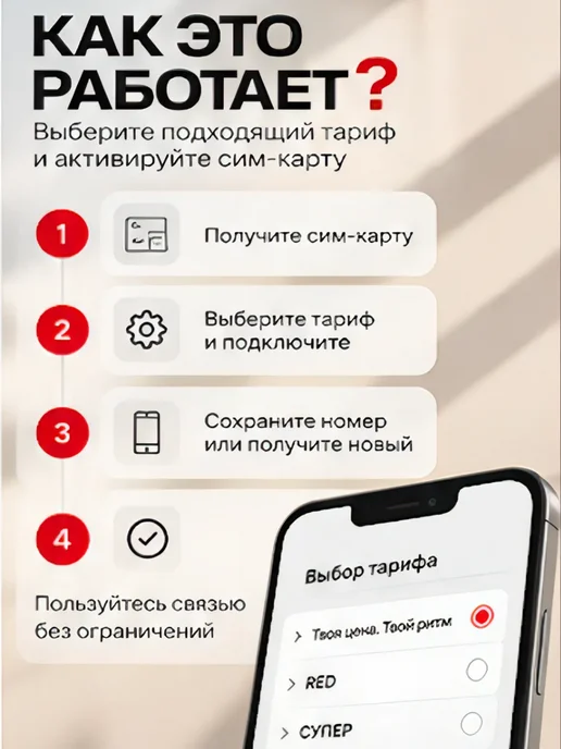 Сим-карта МТС с выбором тарифа, вариант, фото 5