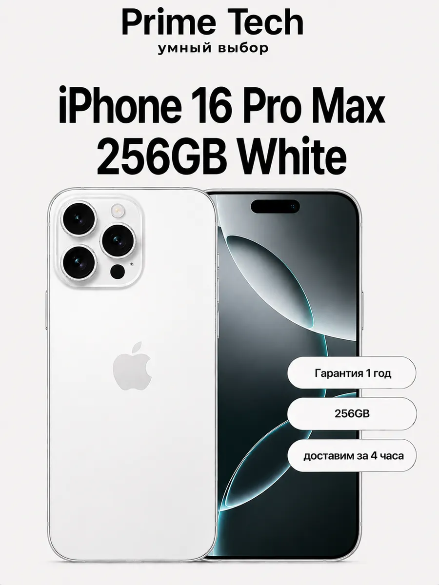 Смартфон iPhone 16 Pro Max 256GB White Apple 1282321320 купить в интернет‑магазине Wildberries