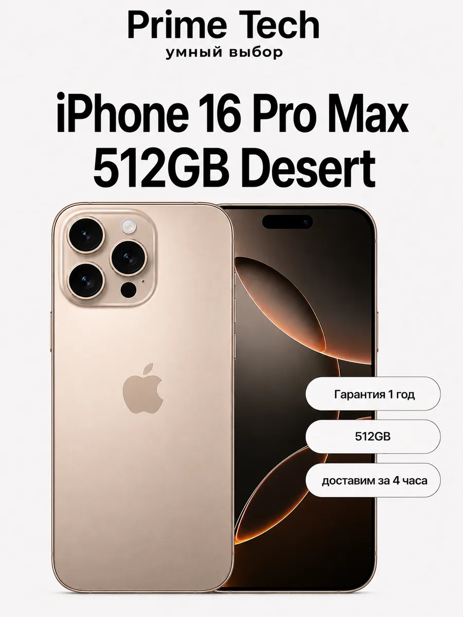 Смартфон iPhone 16 Pro Max 512GB Desert Apple 1282321420 купить в интернет‑магазине Wildberries