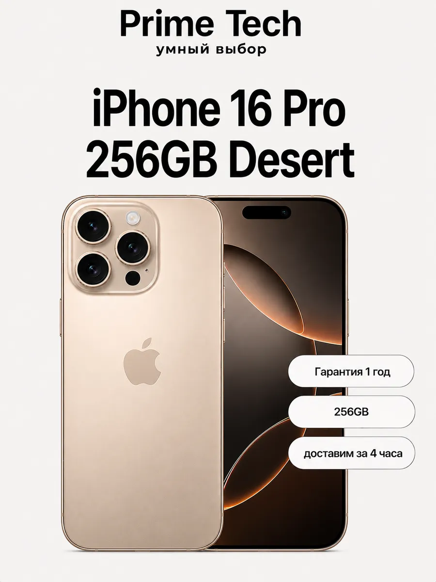 Смартфон iPhone 16 Pro 256GB Desert Apple 1282321461 купить в интернет‑магазине Wildberries