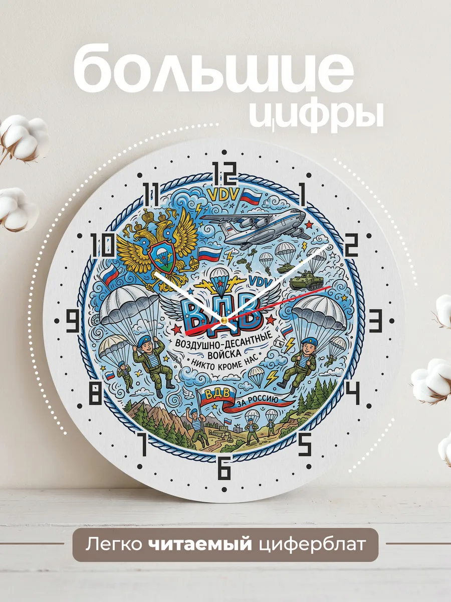 Часы настенные "Герб ВДВ и боевая техника" — фото 4