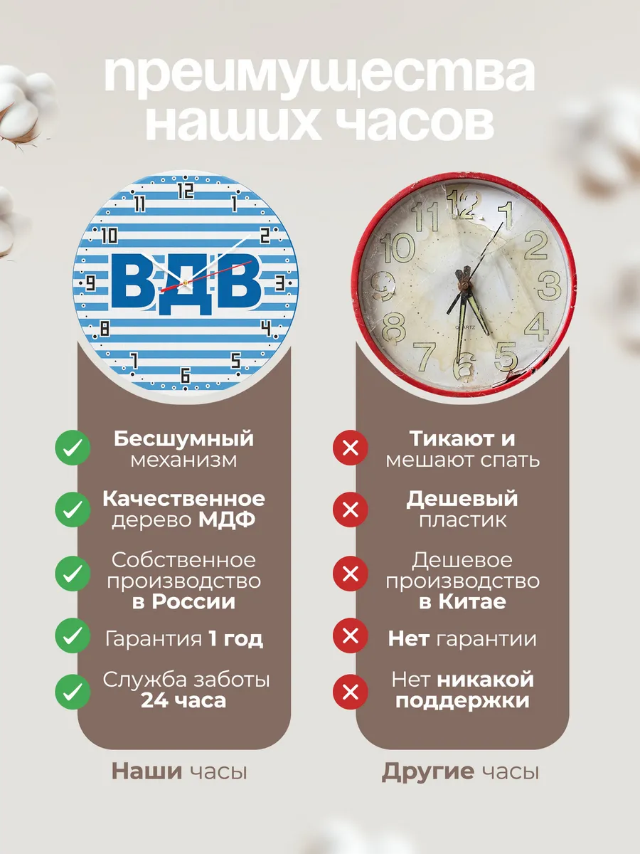 Часы настенные "ВДВ на тельняшке" — фото 2