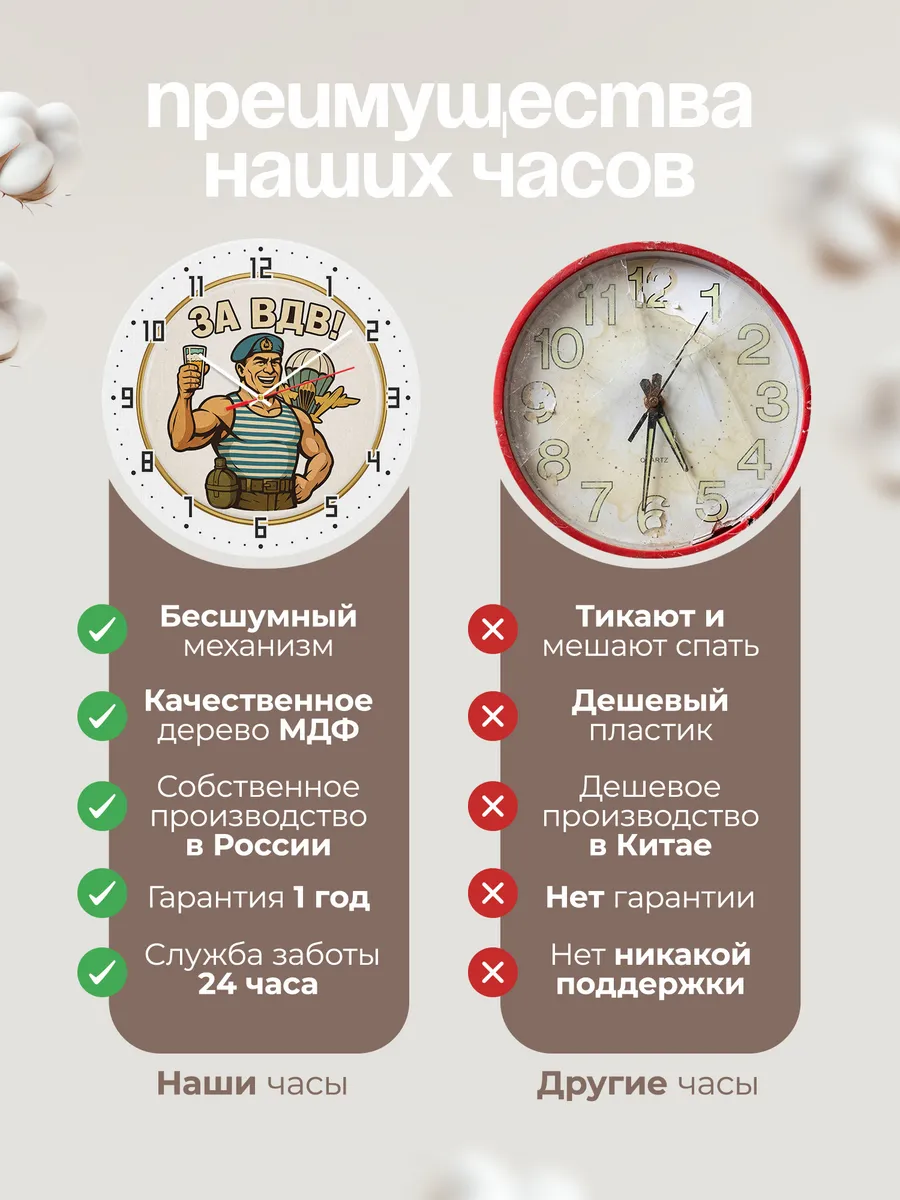 Часы настенные "Тост «За ВДВ!»" — фото 2